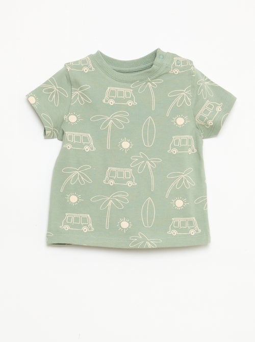 T-shirt uni en jersey coton - Kiabi