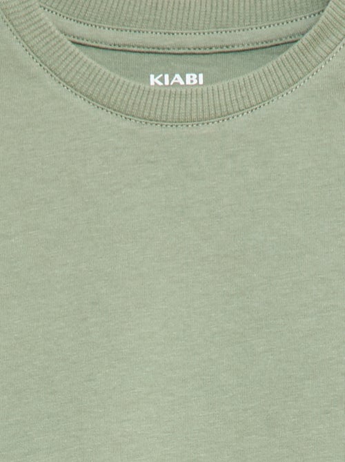 T-shirt uni en jersey coton - Kiabi
