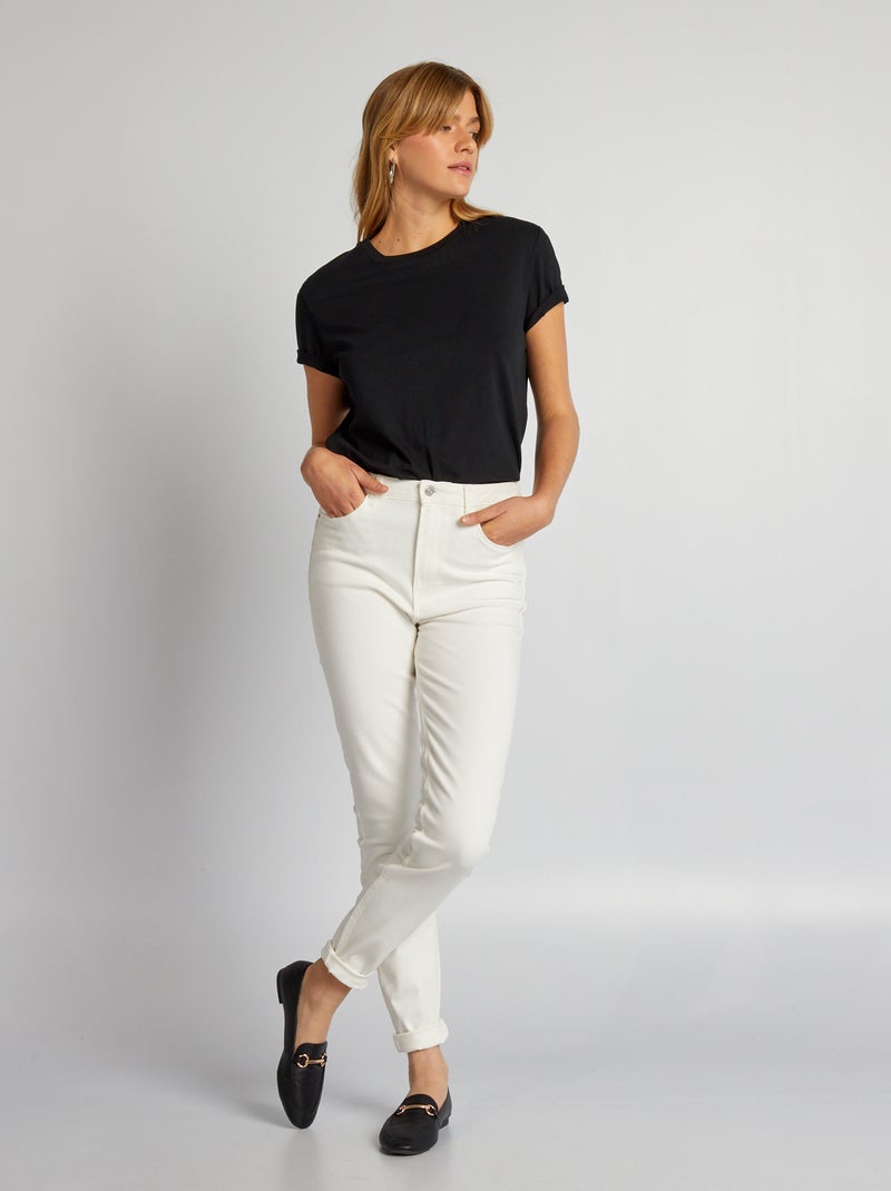 T-shirt uni en jersey noir - Kiabi