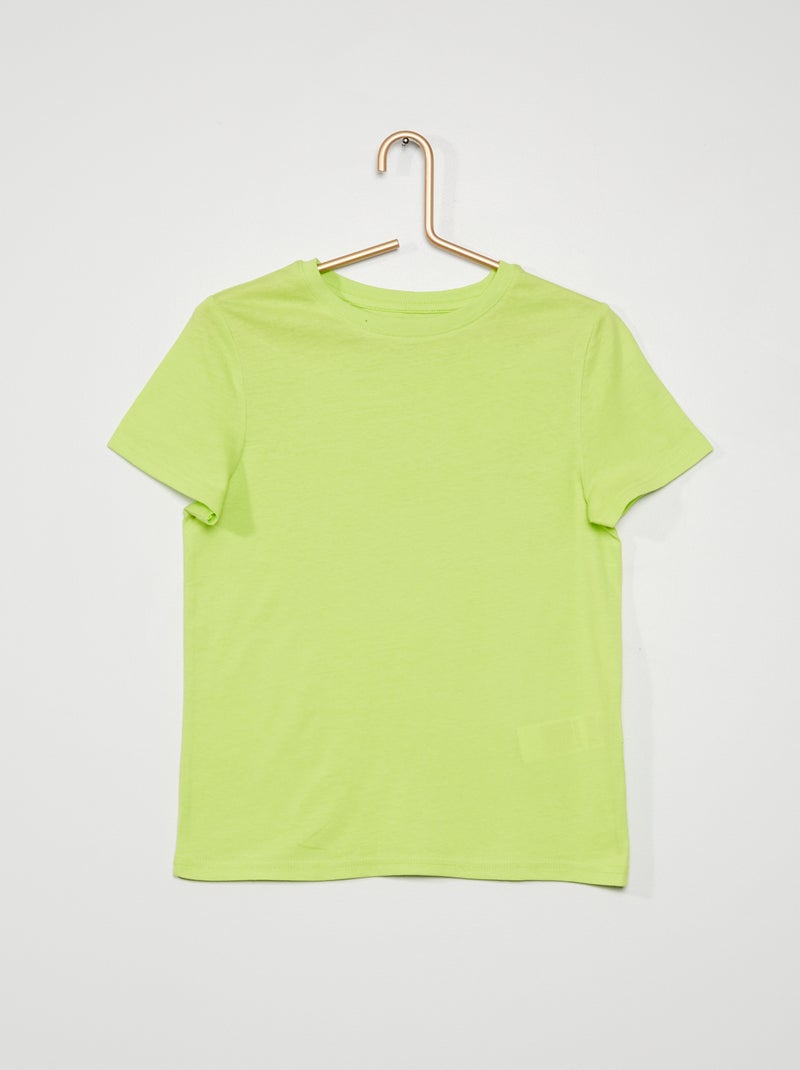 T-shirt uni en jersey Vert clair - Kiabi