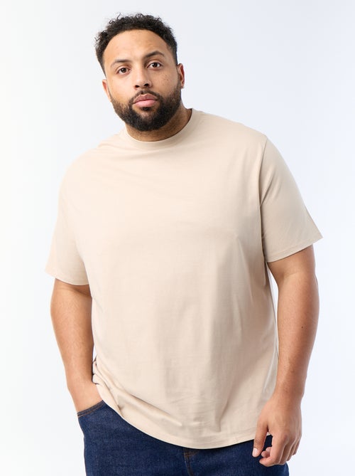 T-shirt uni en maille jersey - Kiabi