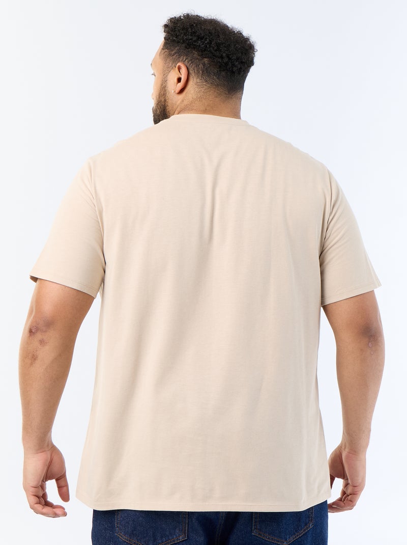 T-shirt uni en maille jersey Beige - Kiabi