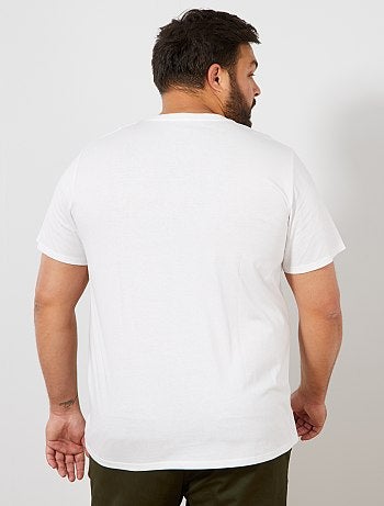 Tee-shirt blanc coton grande taille homme Allsize pas cher Qualité