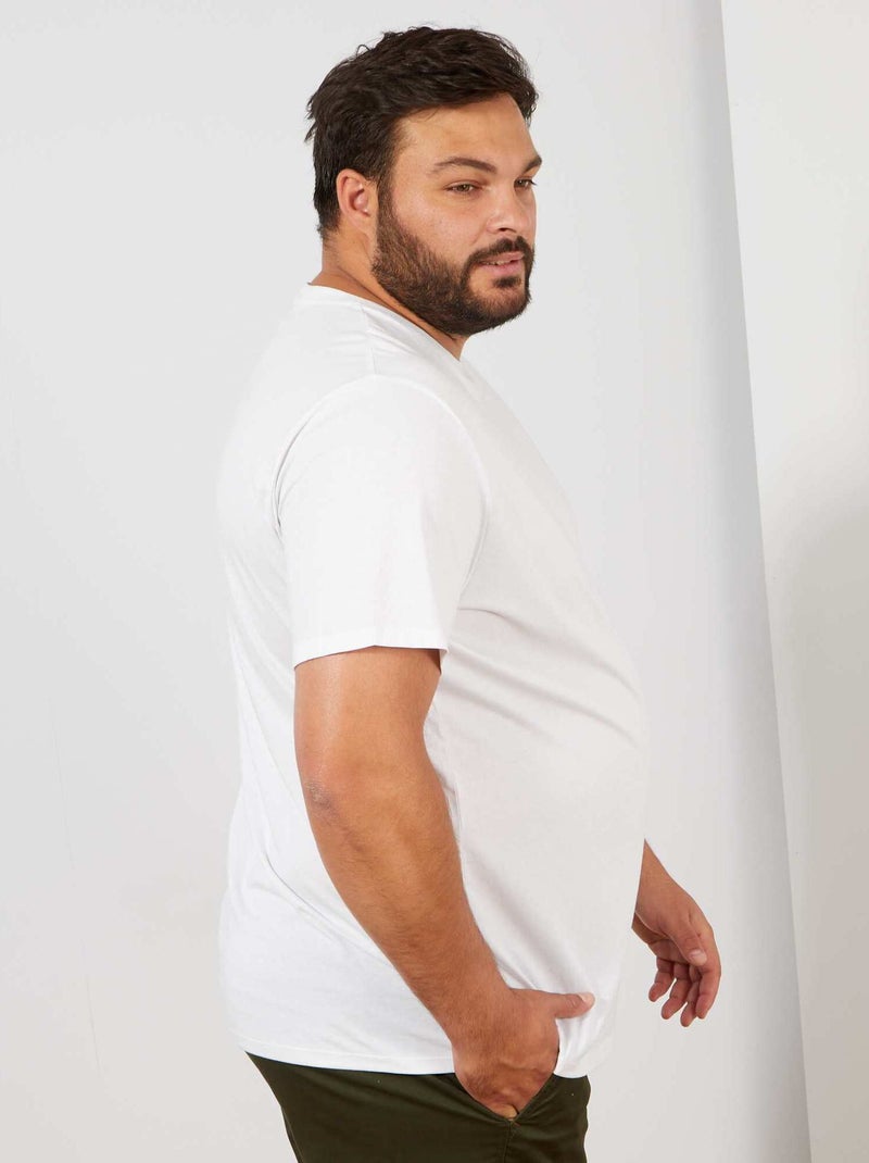 T-shirt uni en maille jersey Blanc - Kiabi