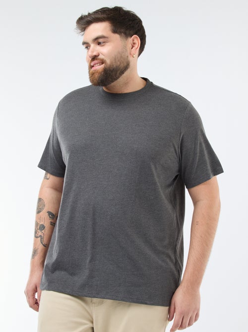 T-shirt uni en maille jersey - Kiabi