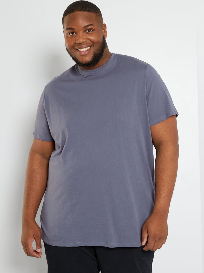 T-shirt uni en maille jersey Gris foncé - Kiabi