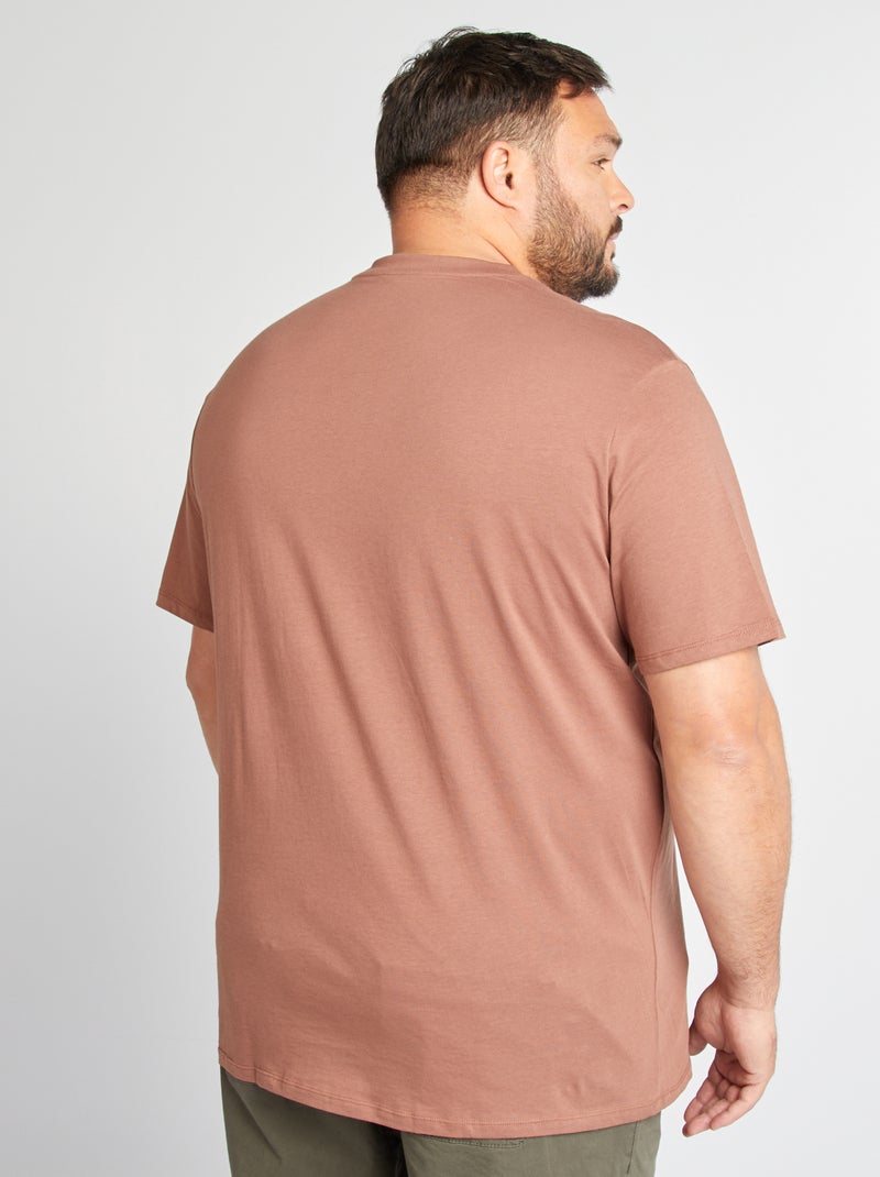 T-shirt uni en maille jersey Marron - Kiabi