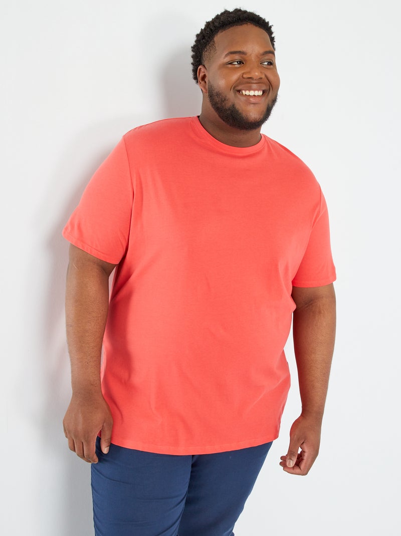 T-shirt uni en maille jersey rouge cayenne - Kiabi