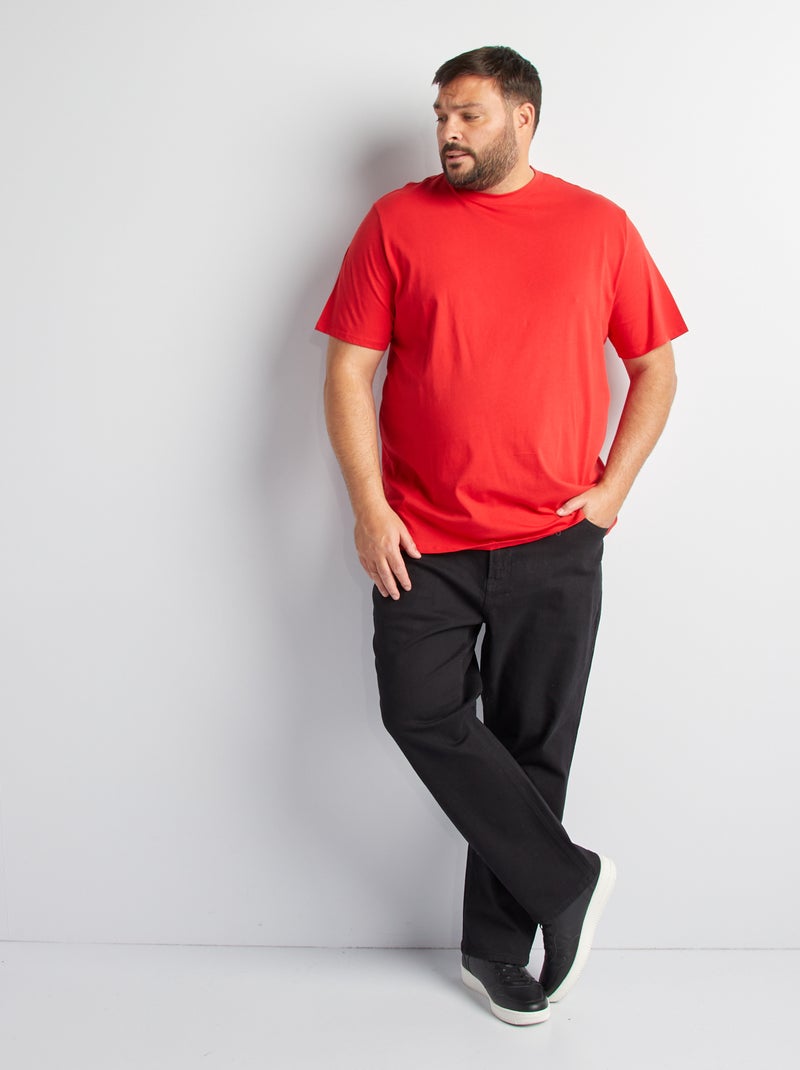 T-shirt uni en maille jersey Rouge - Kiabi