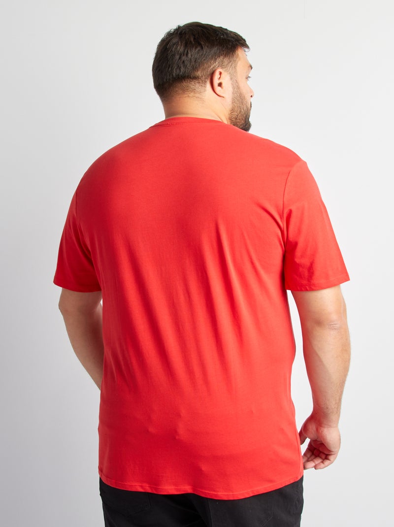 T-shirt uni en maille jersey Rouge - Kiabi