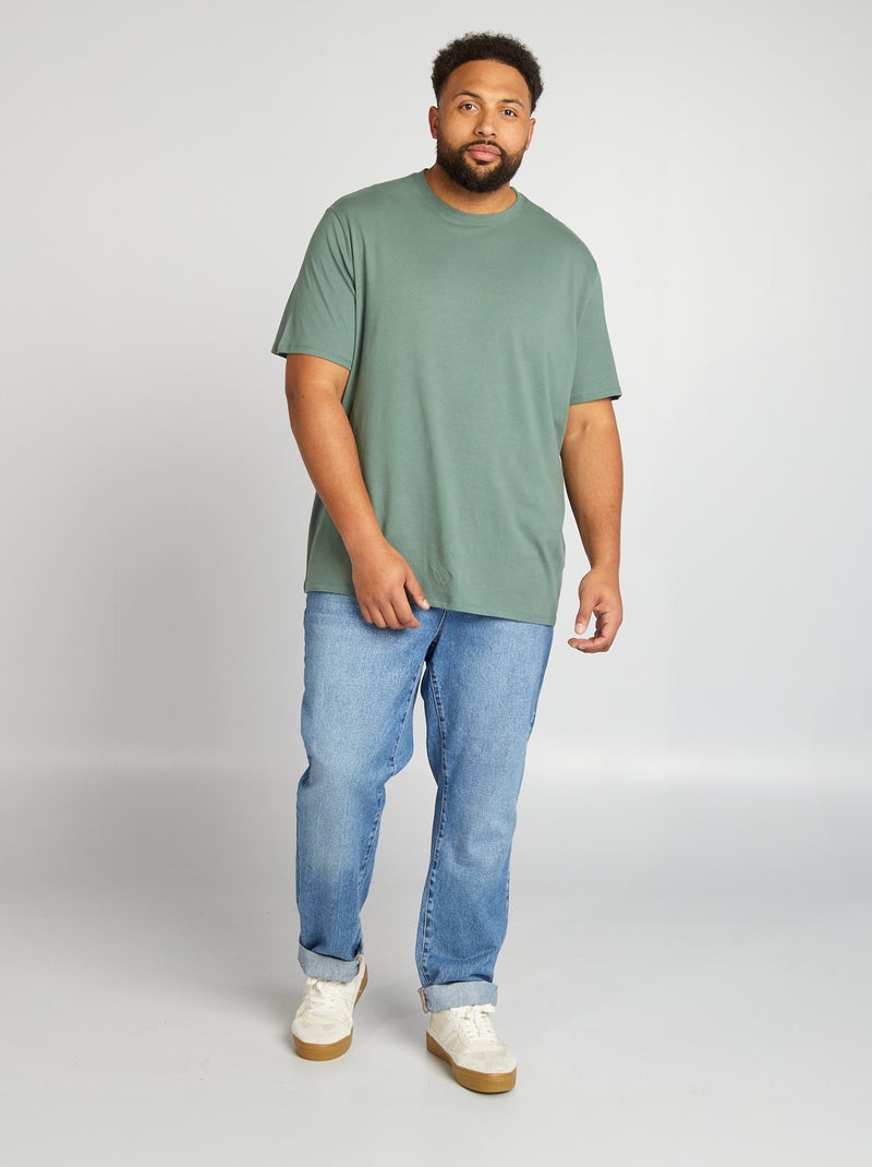 T-shirt uni en maille jersey Vert forêt - Kiabi