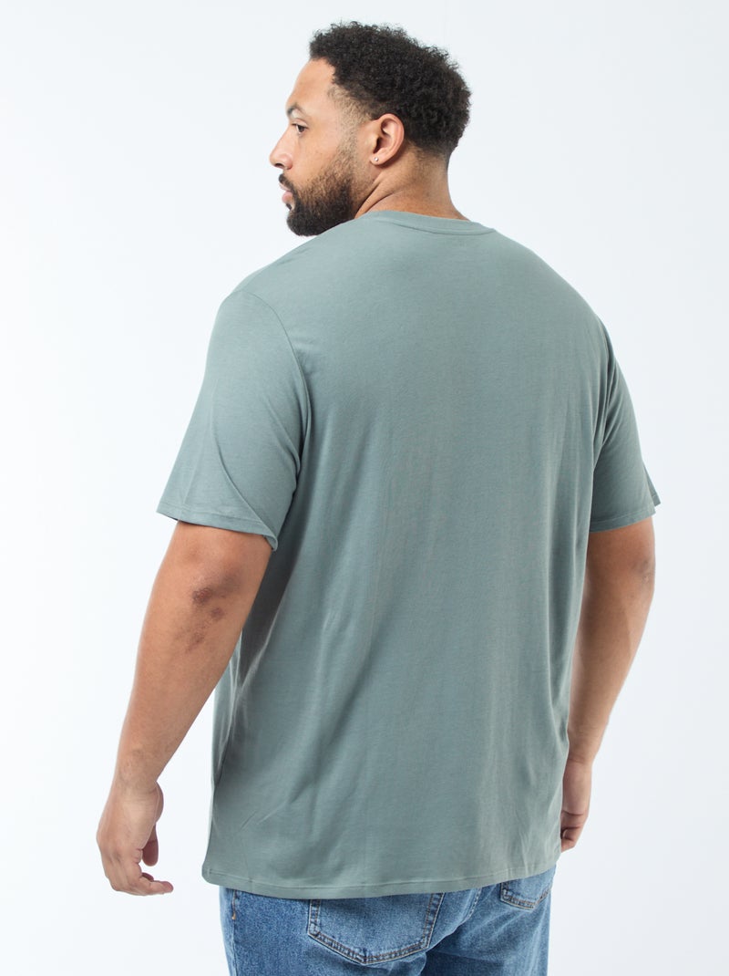 T-shirt uni en maille jersey Vert - Kiabi