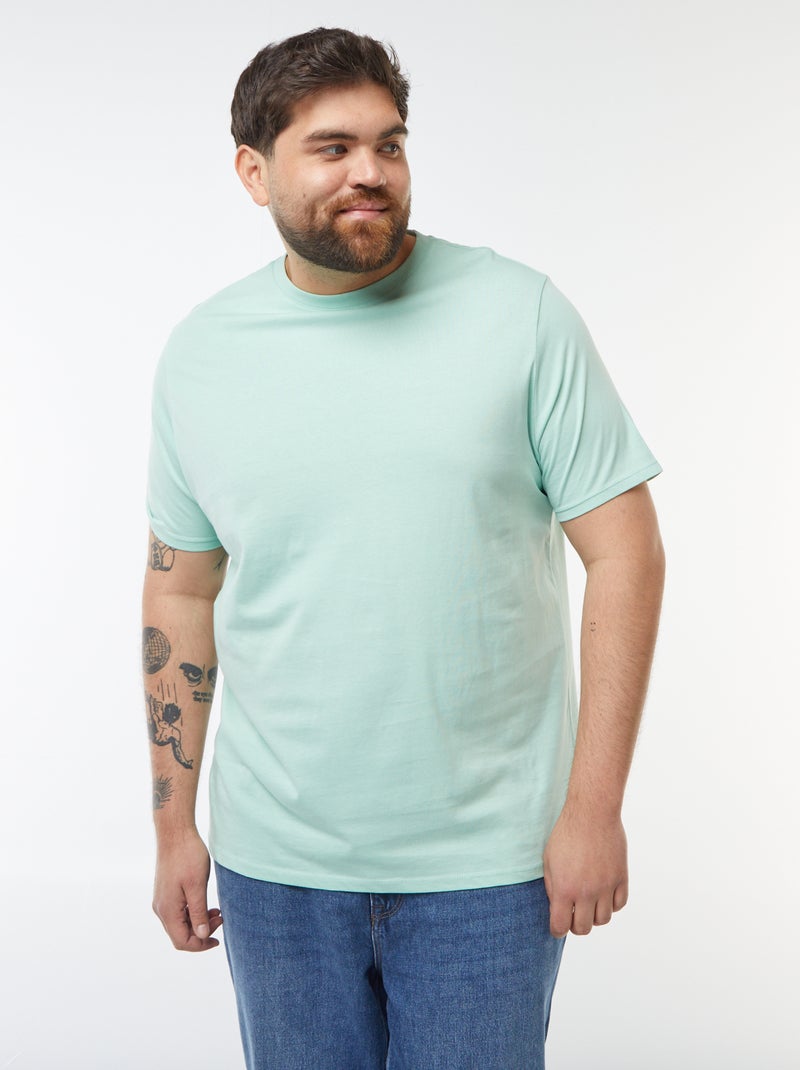 T-shirt uni en maille jersey Vert - Kiabi