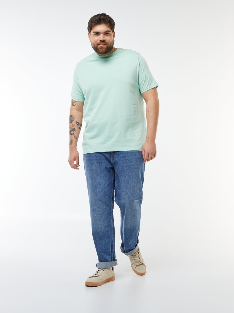 T-shirt uni en maille jersey Vert - Kiabi