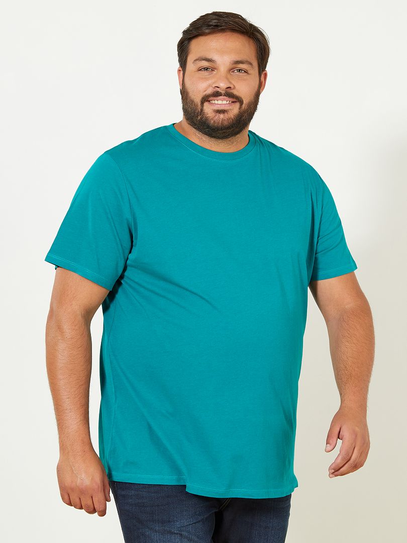 T-shirt uni en maille jersey vert - Kiabi
