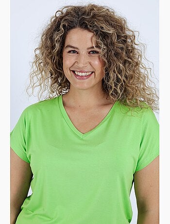 T-shirt uni en viscose PAPRIKA