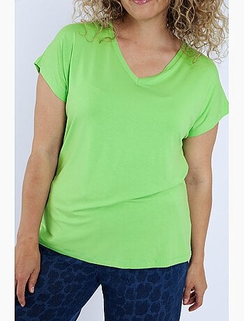 T-shirt uni en viscose PAPRIKA