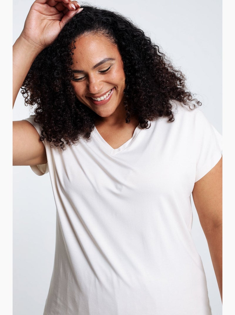 T-shirt uni en viscose PAPRIKA Vert - Kiabi