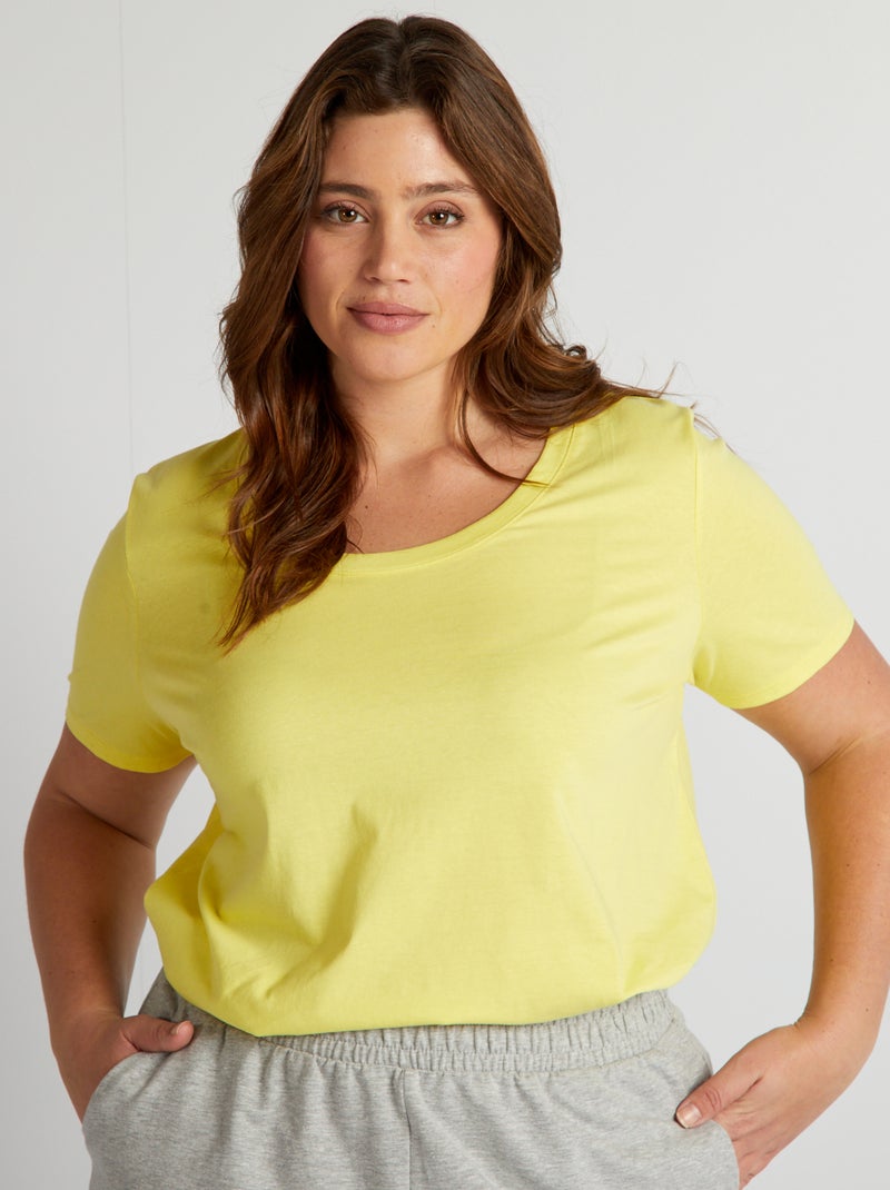 T-shirt Uni Jaune - Kiabi