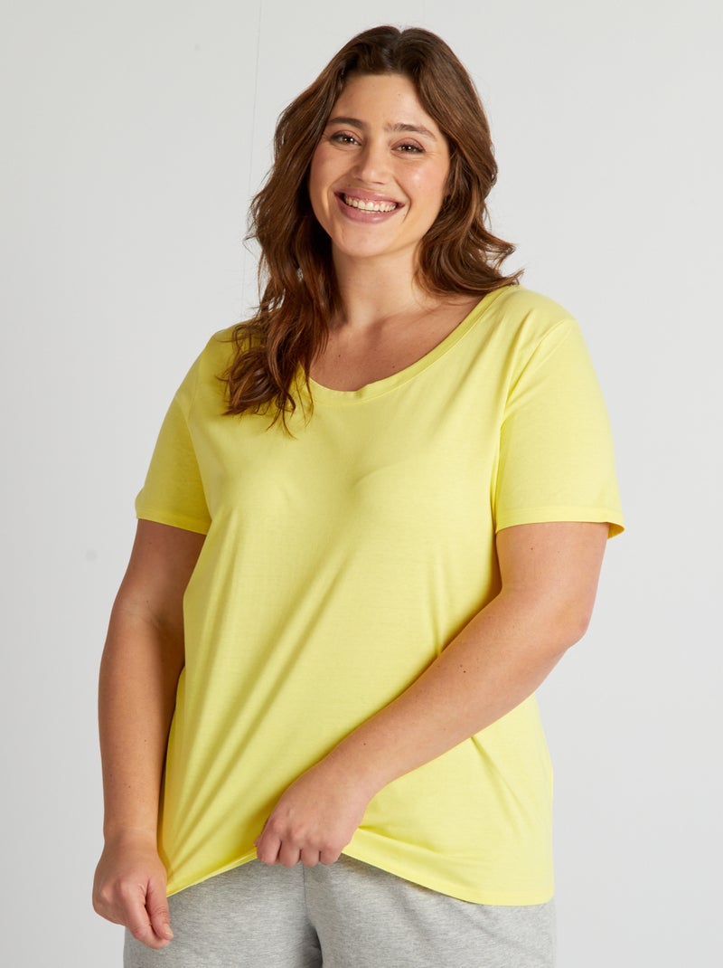 T-shirt Uni Jaune - Kiabi