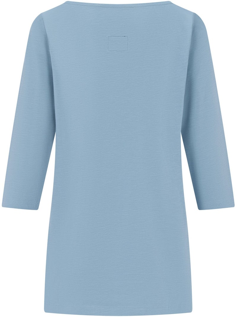 T-shirt uni manches ¾ col bateau pevia - regatta Bleu clair - Kiabi