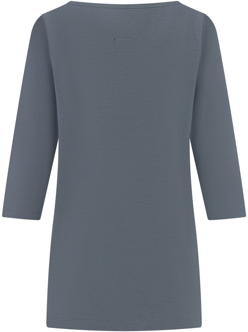 T-shirt uni manches ¾ col bateau pevia - regatta Gris foncé - Kiabi