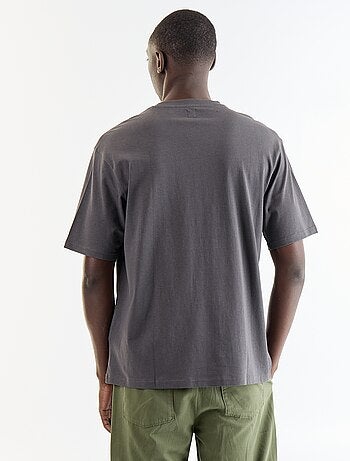 T-shirt uni manches courtes avec patchs cousus