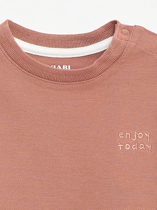 T-shirt uni manches courtes en coton - Kiabi