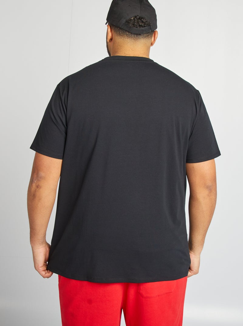 T-shirt uni manches courtes noir - Kiabi