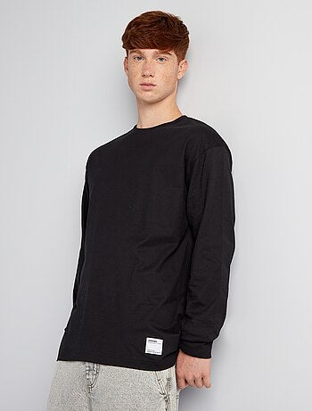 RALPH LAUREN T-shirt manches longues logo noir logo rouge