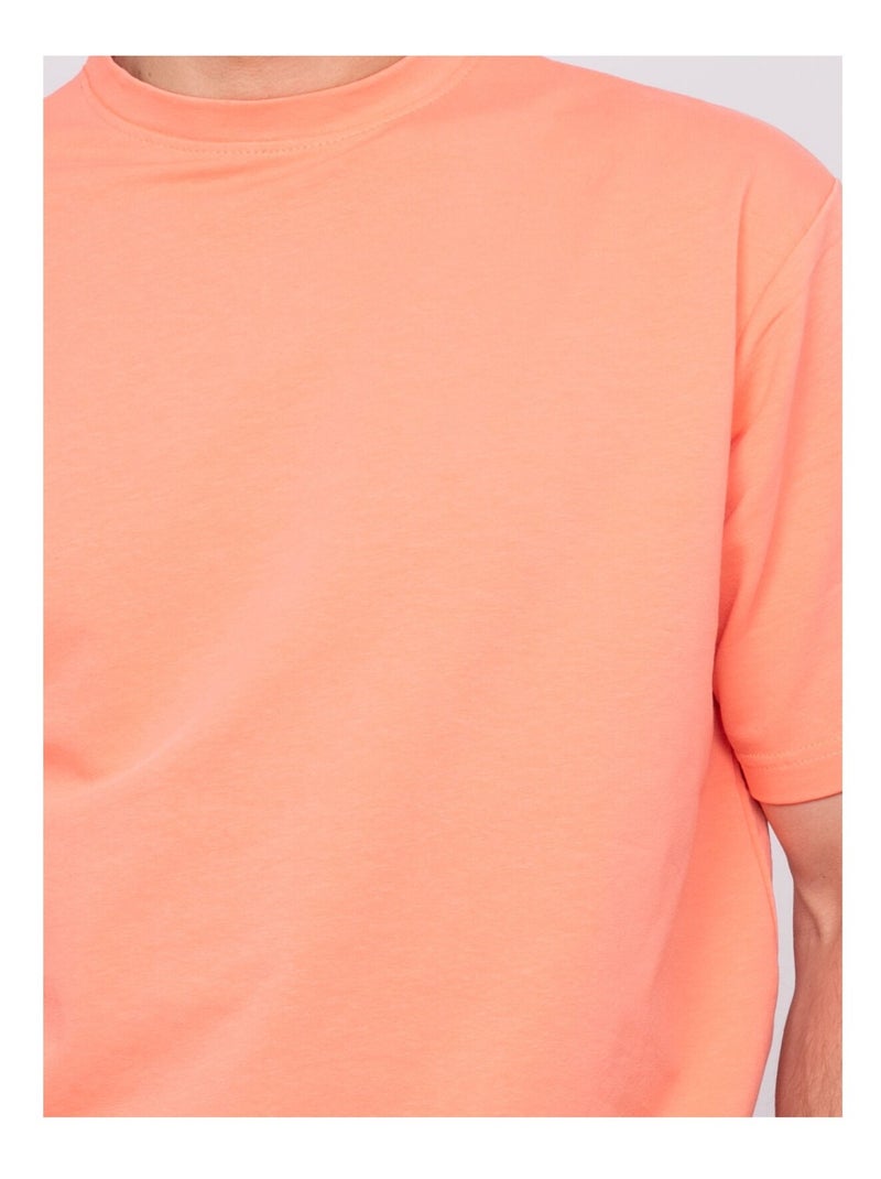 T-shirt uni NIMY Orange corail - Kiabi