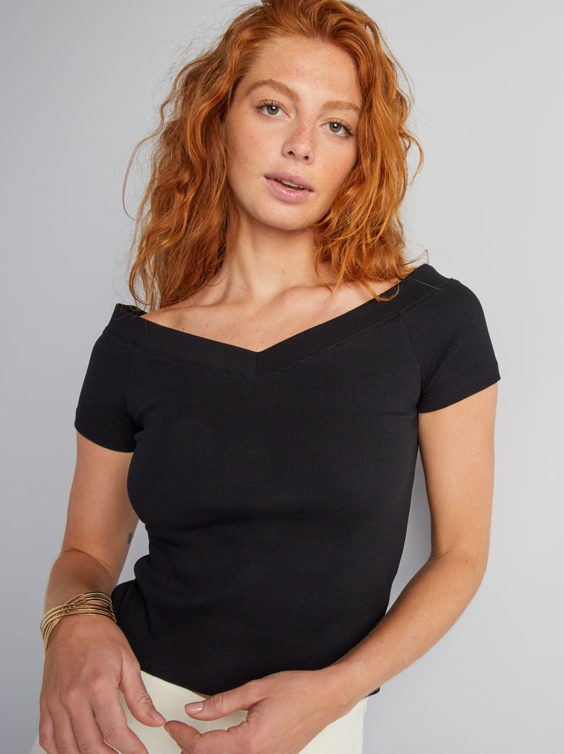 T-shirt Uni Dye – Noir, Taille Large, Neuf, Pour Adulte