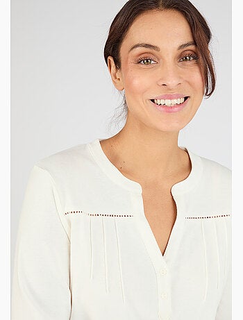 T-shirt uni ou imprimé pur coton - damart