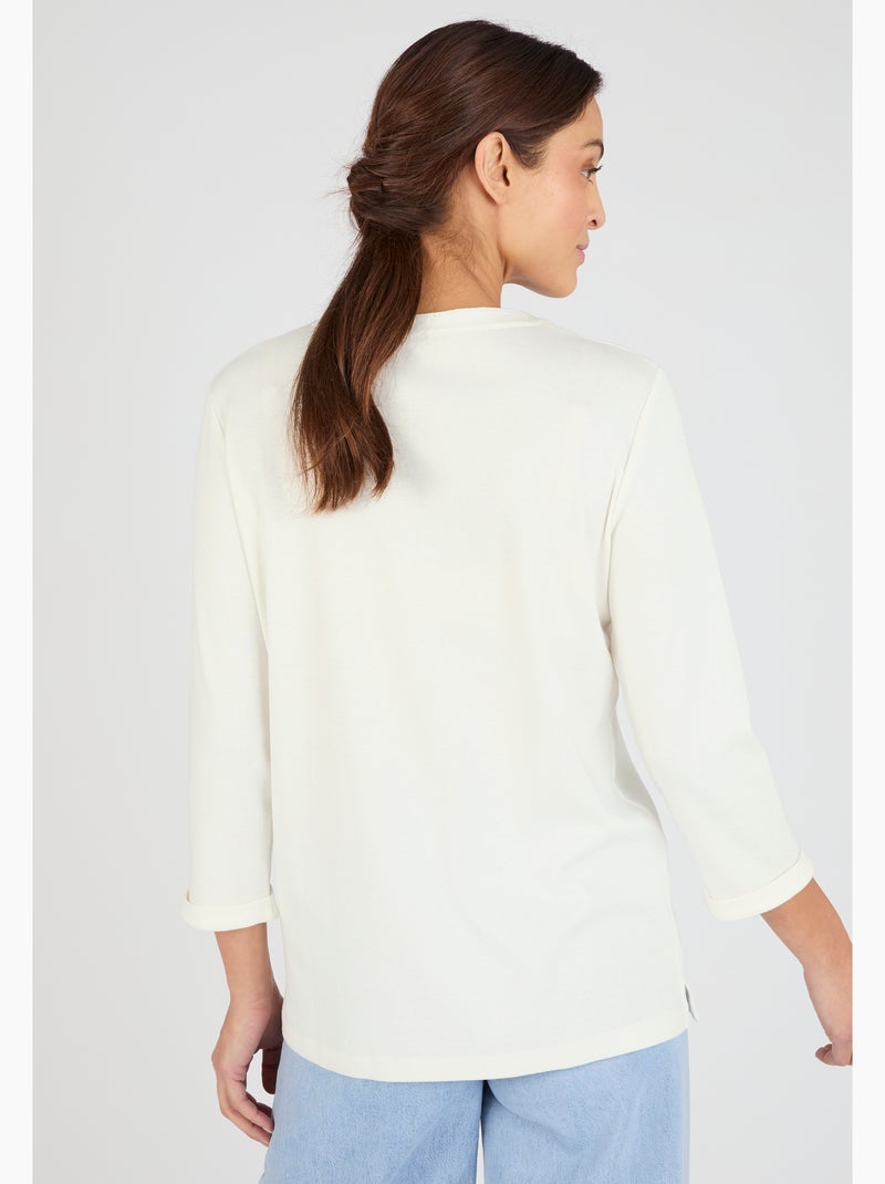 T-shirt uni ou imprimé pur coton - damart Blanc - Kiabi