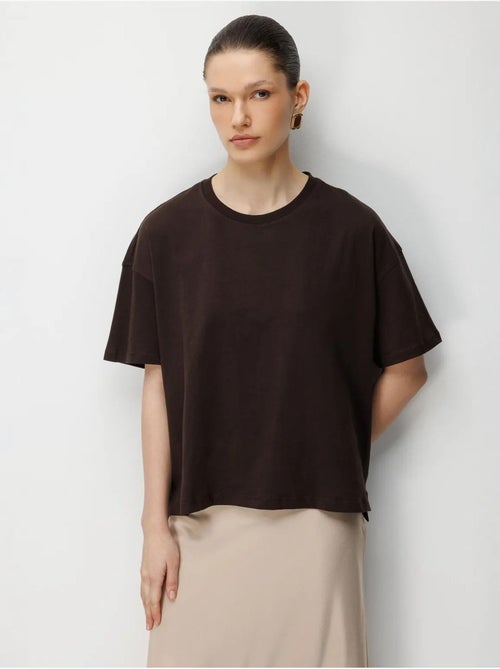 T-shirt uni oversize à col rond et fente mixray - Kiabi T-shirt uni oversize à col rond et fente mixray - Kiabi
