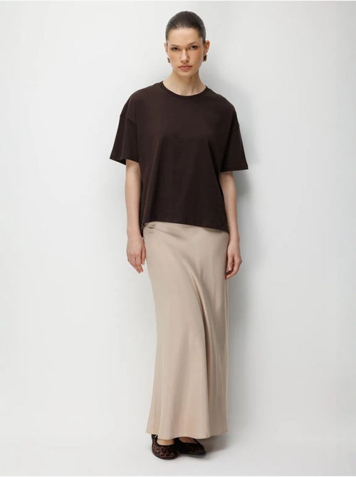 T-shirt uni oversize à col rond et fente mixray - Kiabi T-shirt uni oversize à col rond et fente mixray - Kiabi