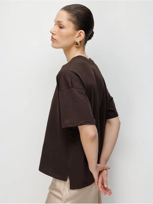 T-shirt uni oversize à col rond et fente mixray - Kiabi T-shirt uni oversize à col rond et fente mixray - Kiabi