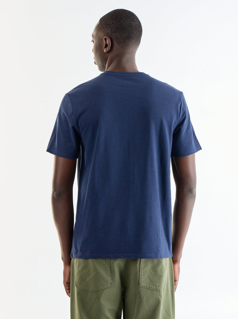 T-shirt uni pour homme à col rond Noir - Kiabi