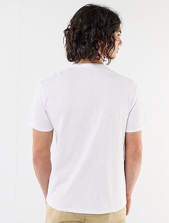 T-shirt homme uni à col tunisien