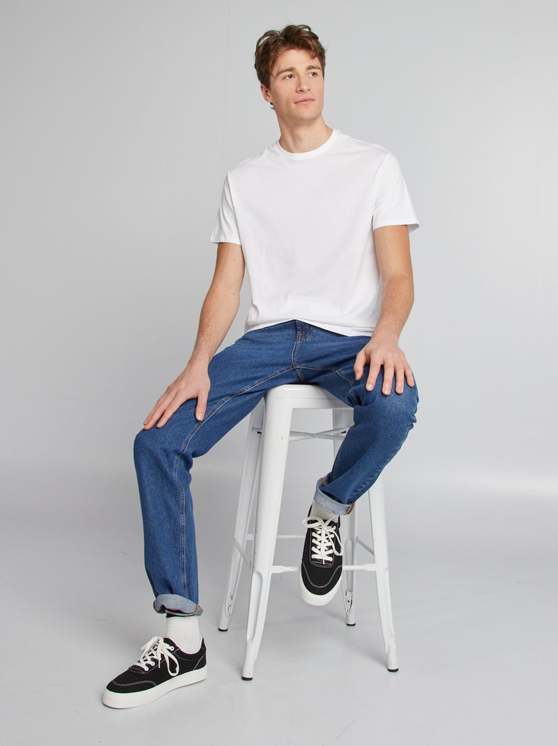 T-shirt uni pur coton +1m90 blanc - Kiabi