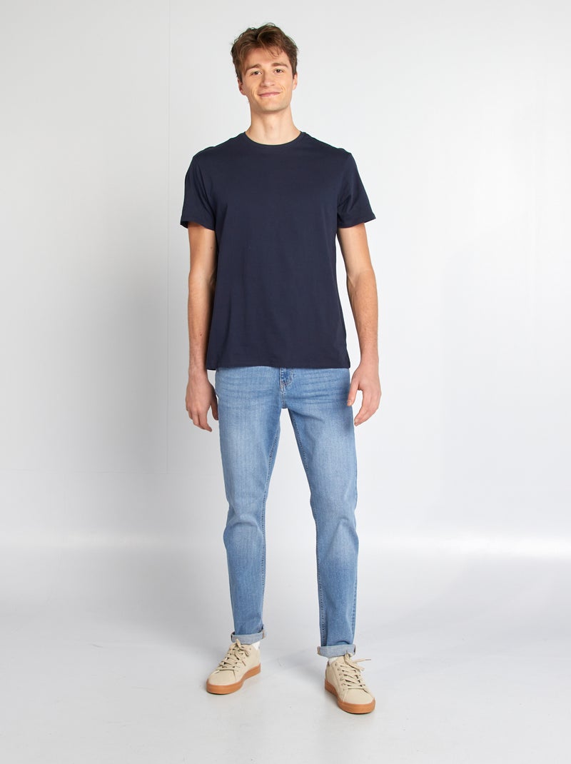 T-shirt uni pur coton +1m90 Bleu marine - Kiabi