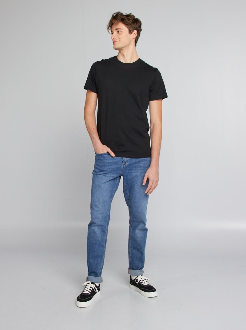 T-shirt uni pur coton +1m90 noir - Kiabi