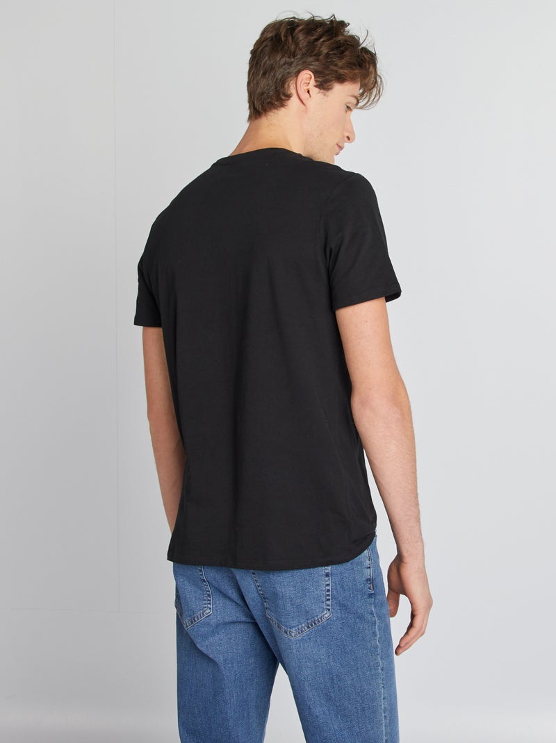 T-shirt uni pur coton +1m90 noir - Kiabi