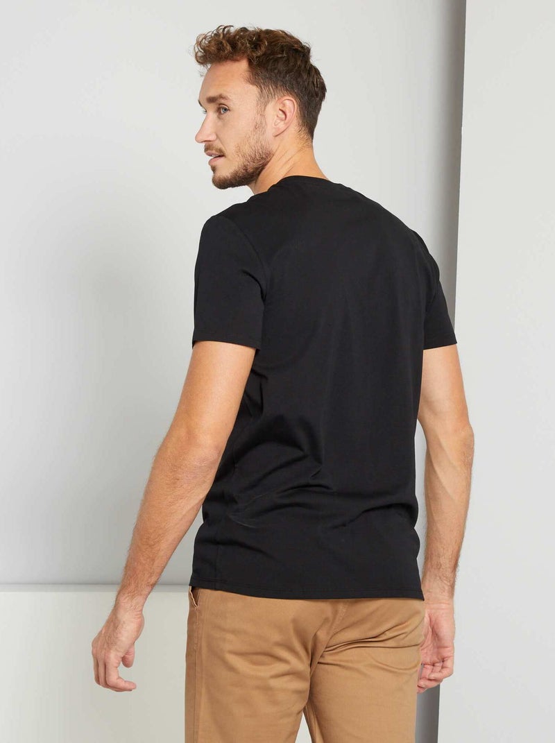 T-shirt uni pur coton +1m90 noir - Kiabi