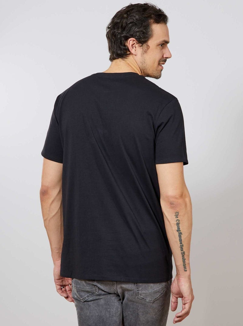 T-shirt uni pur coton +1m90 noir - Kiabi