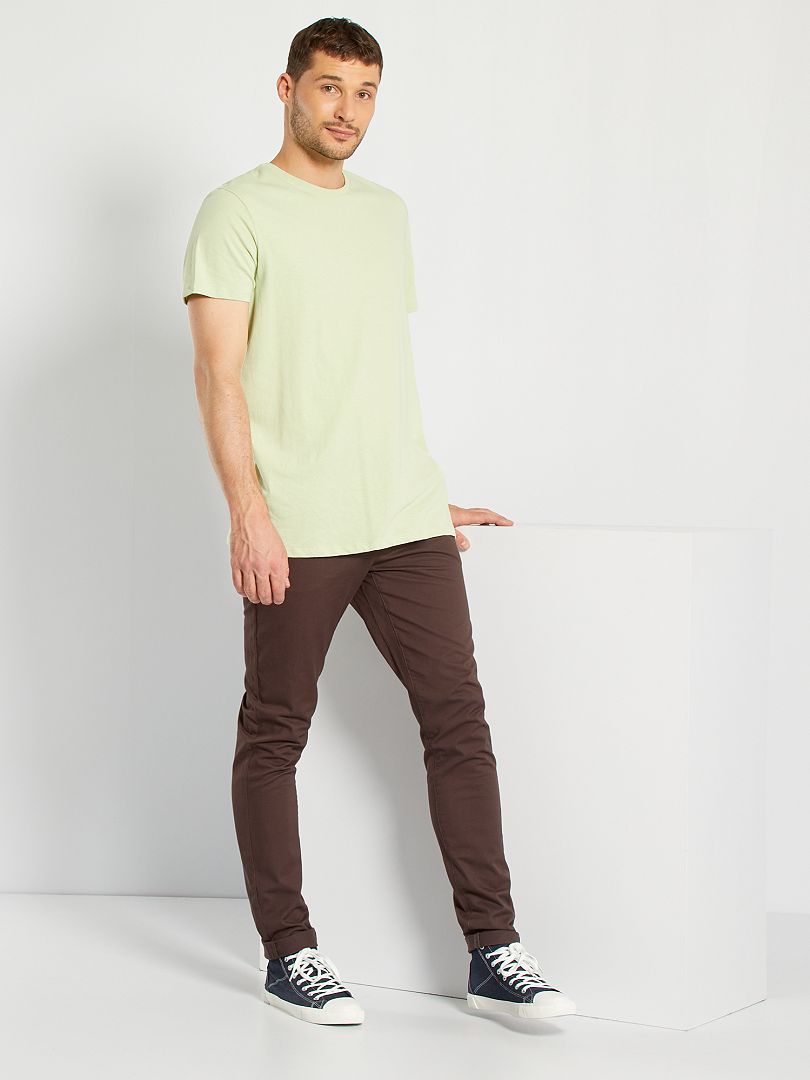 T-shirt uni pur coton +1m90 vert pâle - Kiabi