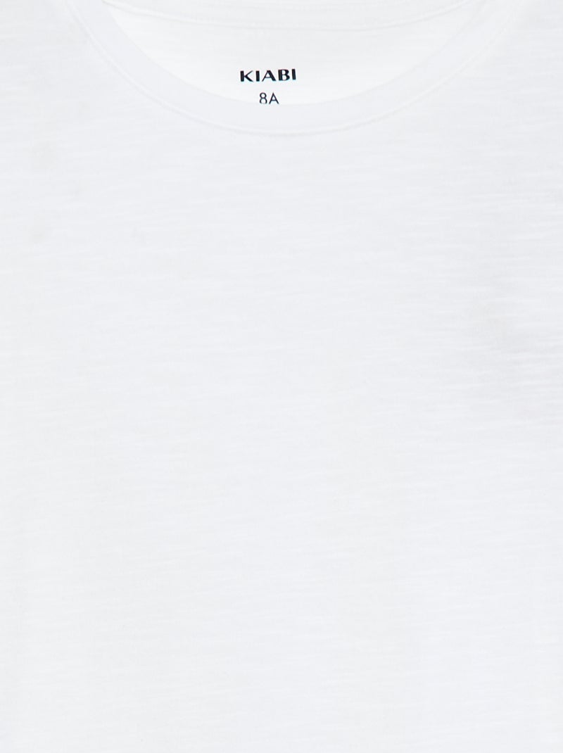 T-shirt uni sans manches BLANC - Kiabi