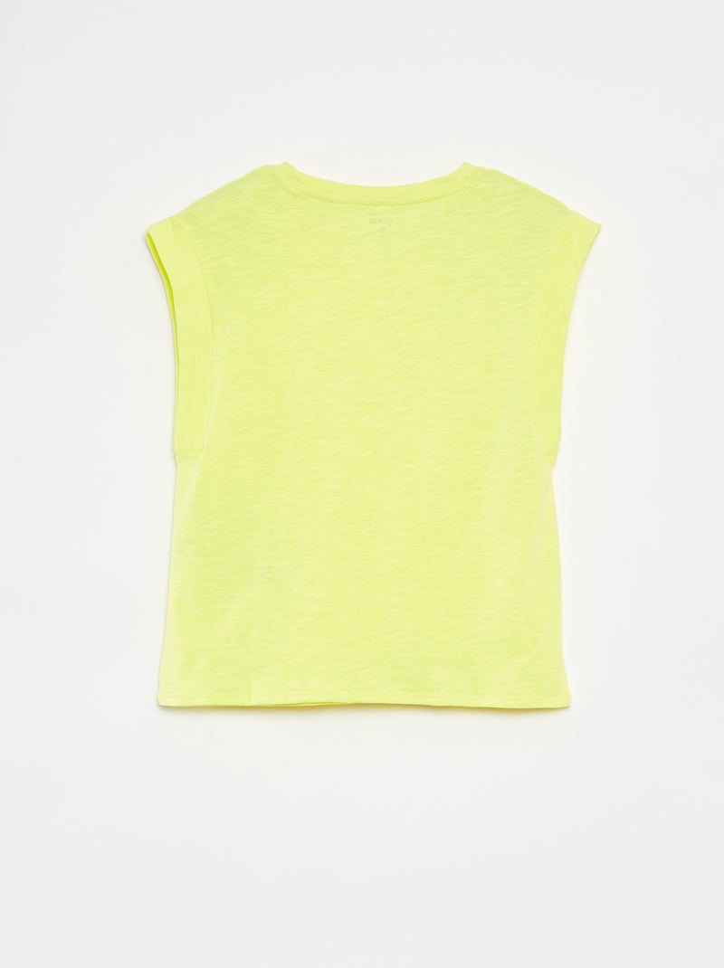 T-shirt uni sans manches JAUNE - Kiabi