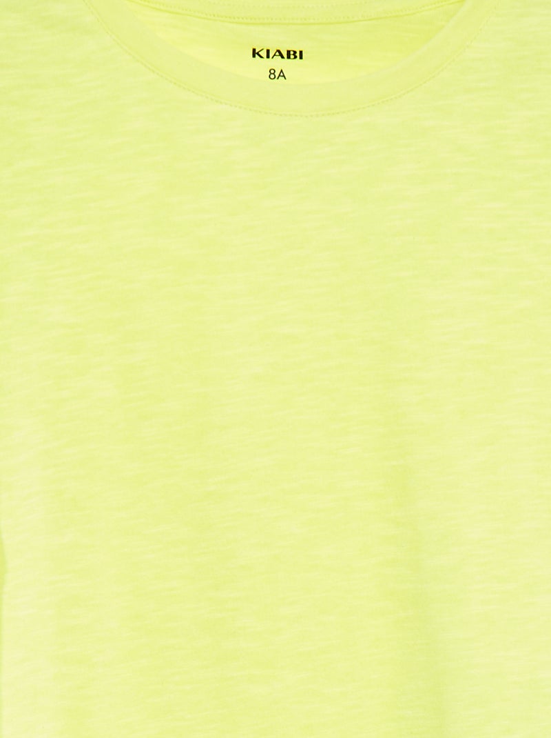 T-shirt uni sans manches JAUNE - Kiabi