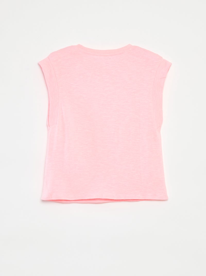 T-shirt uni sans manches ROSE - Kiabi